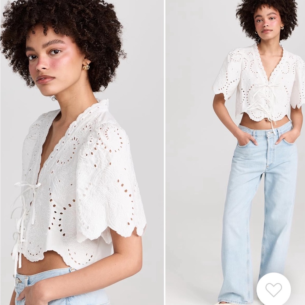 Moon river Puff eyelet top